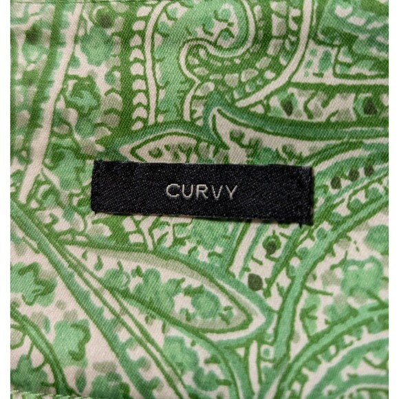 Talbots Size 12 Curvy Cropped Pants Green Paisley Pocket Straight Preppy Resort - Picture 9 of 12